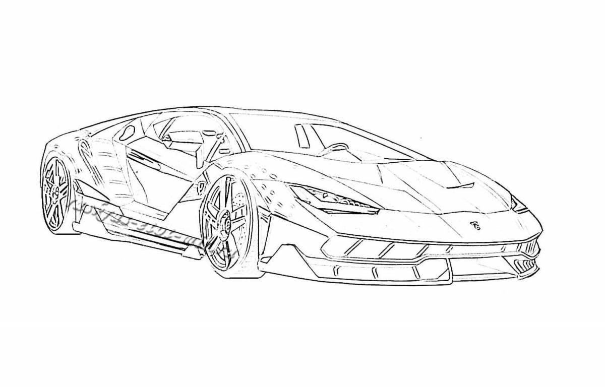 Exciting cars lamba coloring page