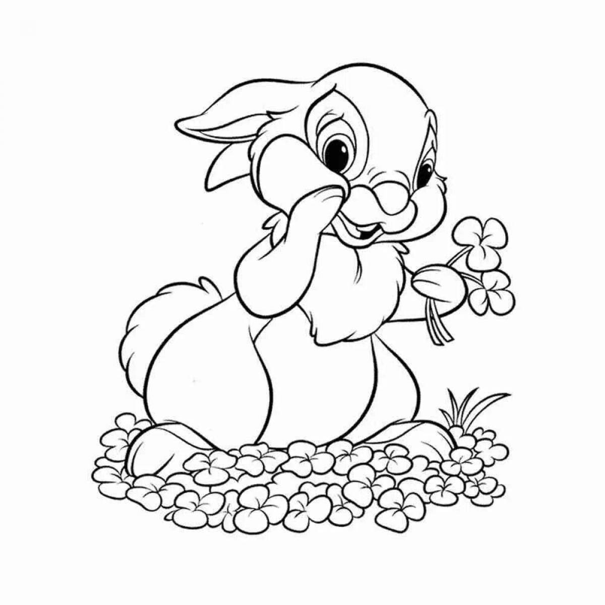 Игривая раскраска кролик банни