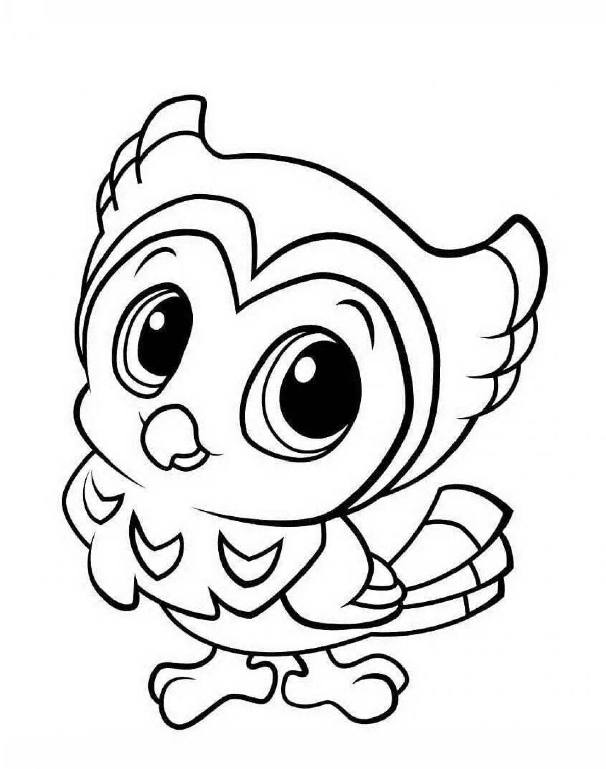 Adorable cute owl coloring page