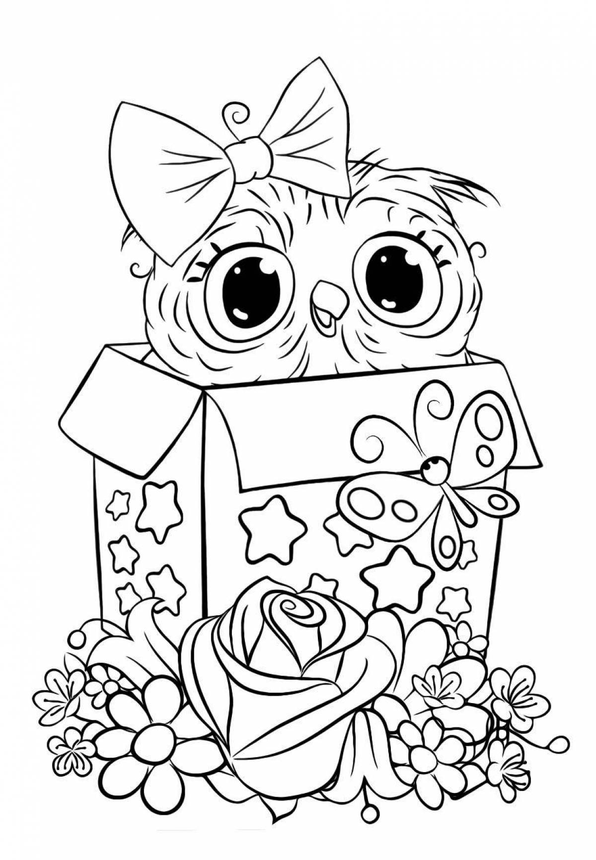 Quirky cute owl coloring book