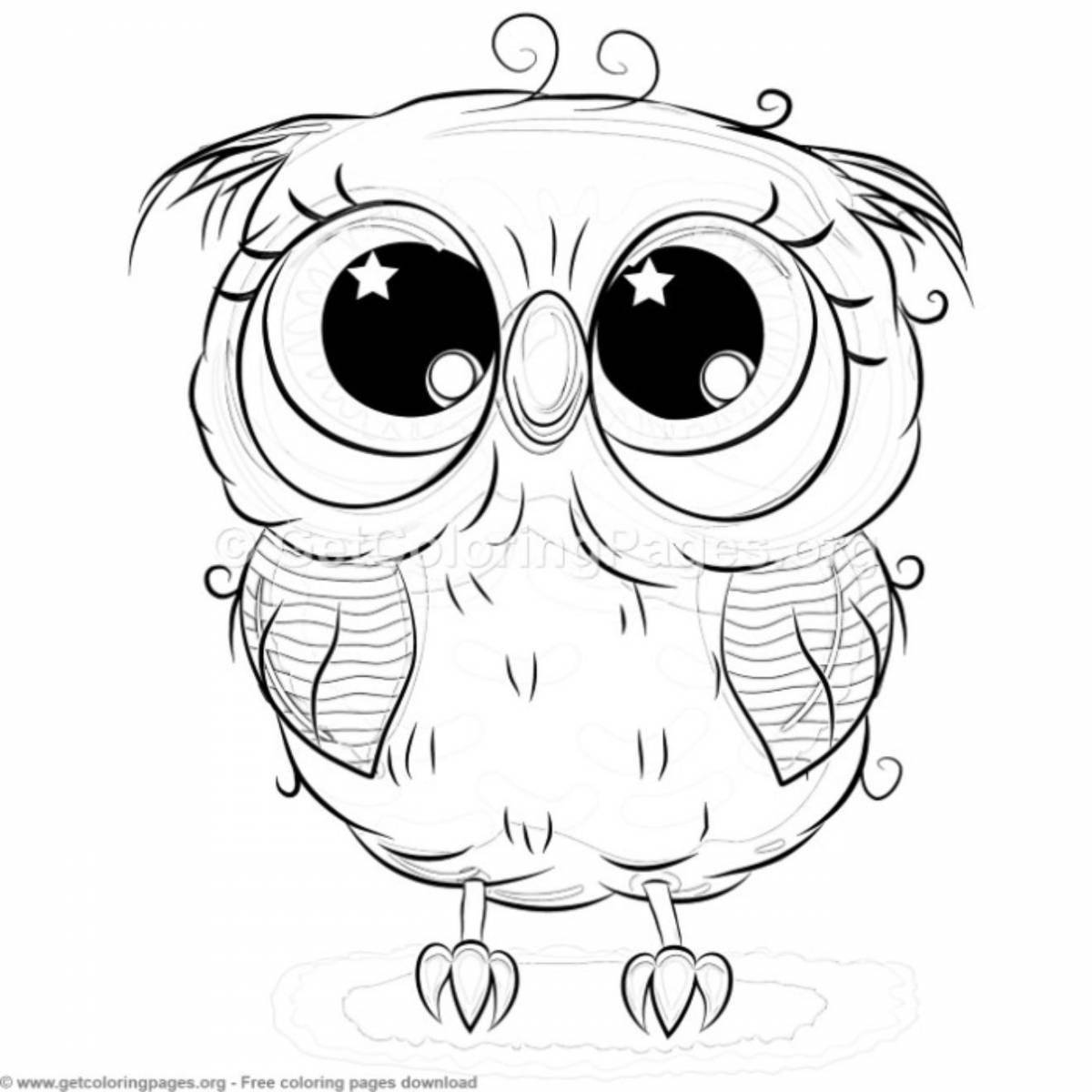 Sunny cute owl coloring book