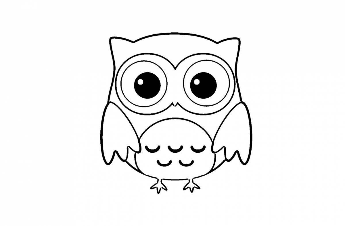 Coloring page gentle cute owl