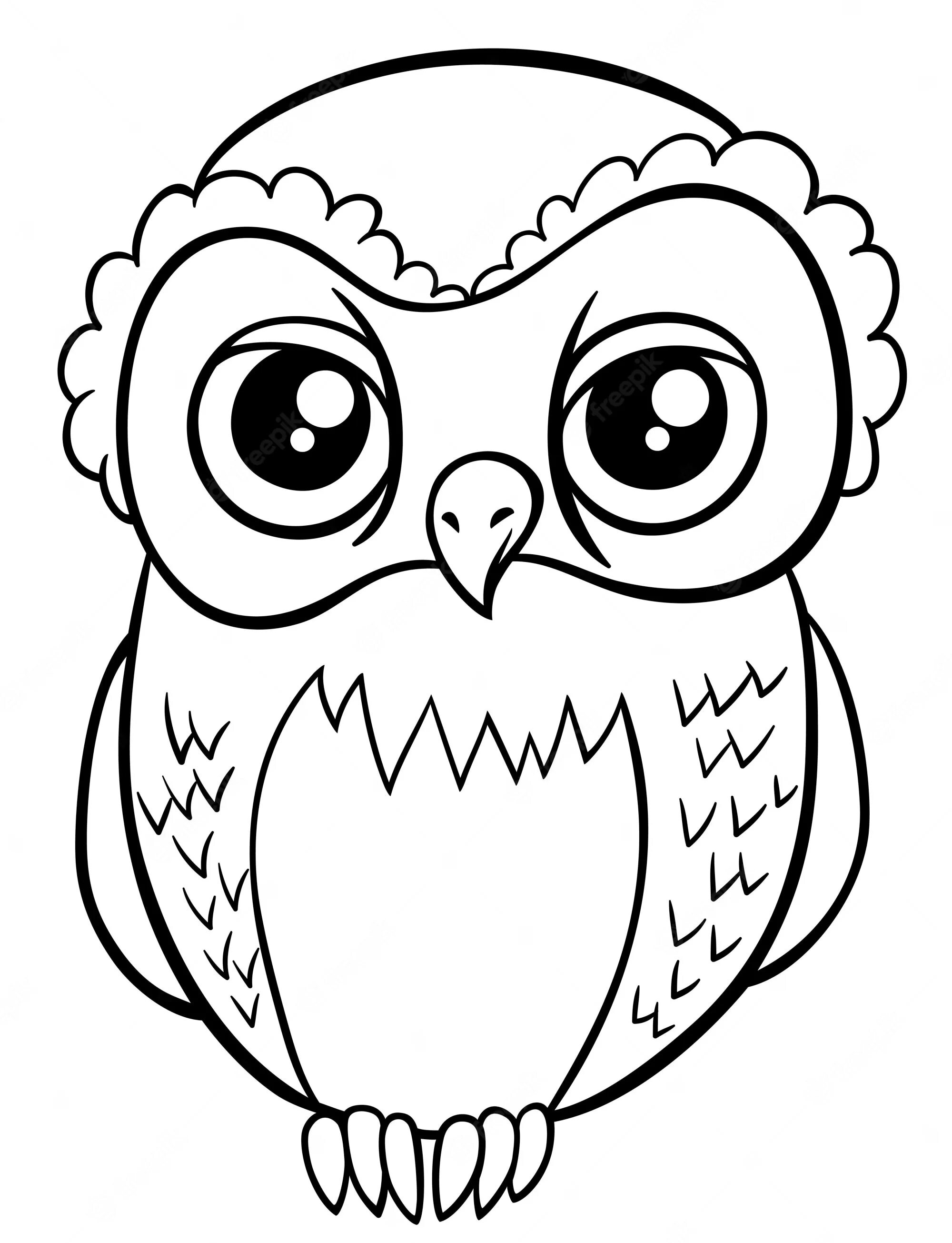 Bright cute owl coloring book