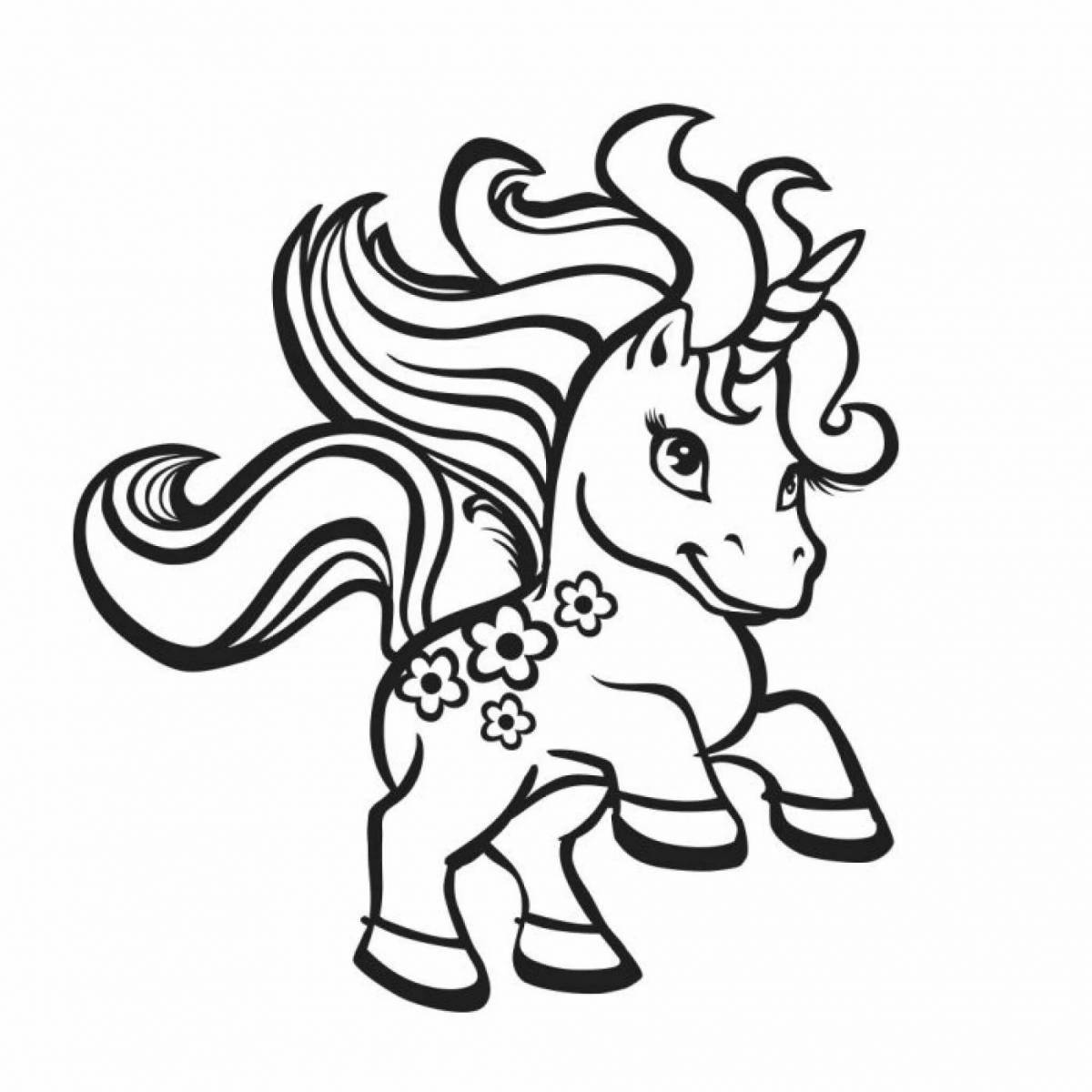 Mystical unicorn print coloring book