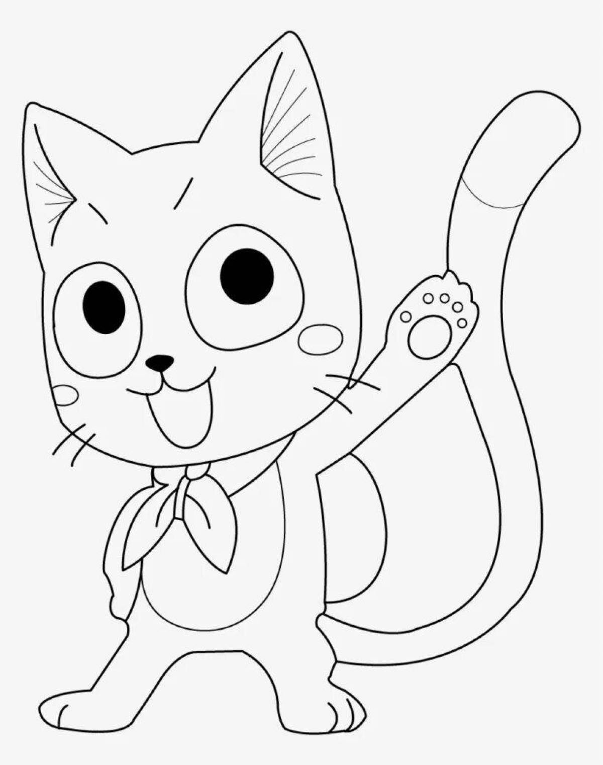 Раскраска пузырчатых аниме-котят