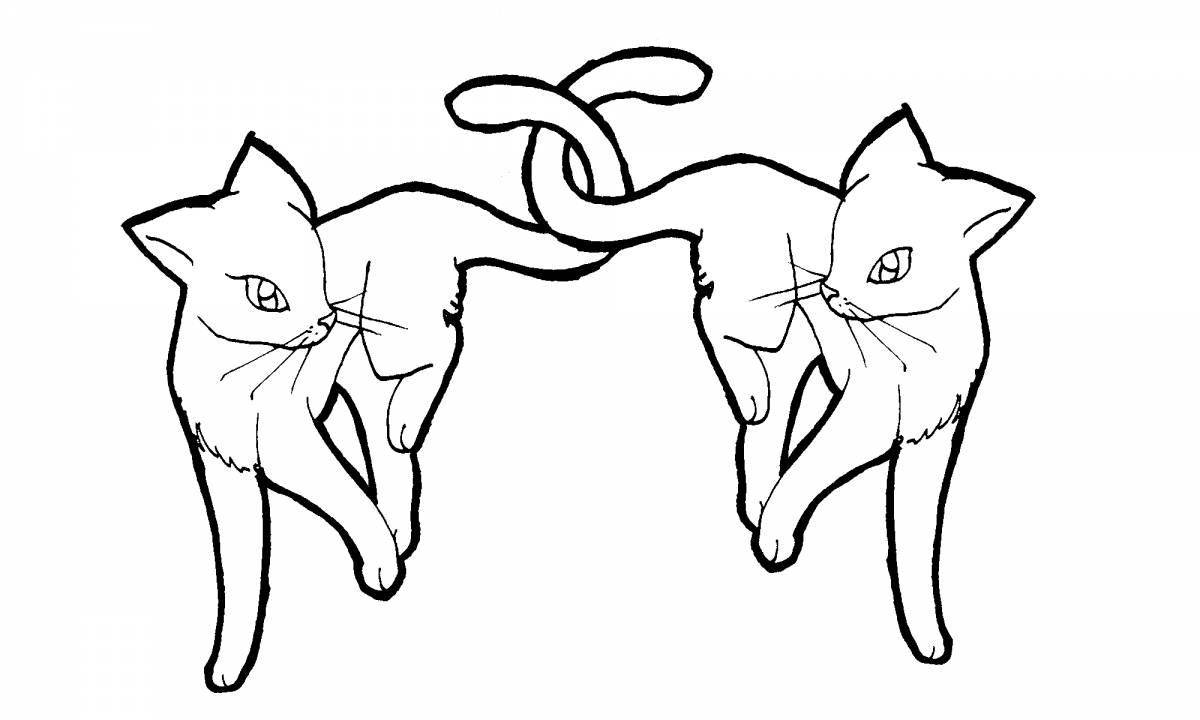 Аниме котята любящие обнимашки раскраска