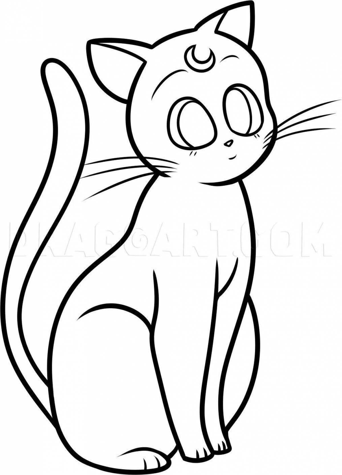 Crying Eye Coloring Page: Anime Kittens