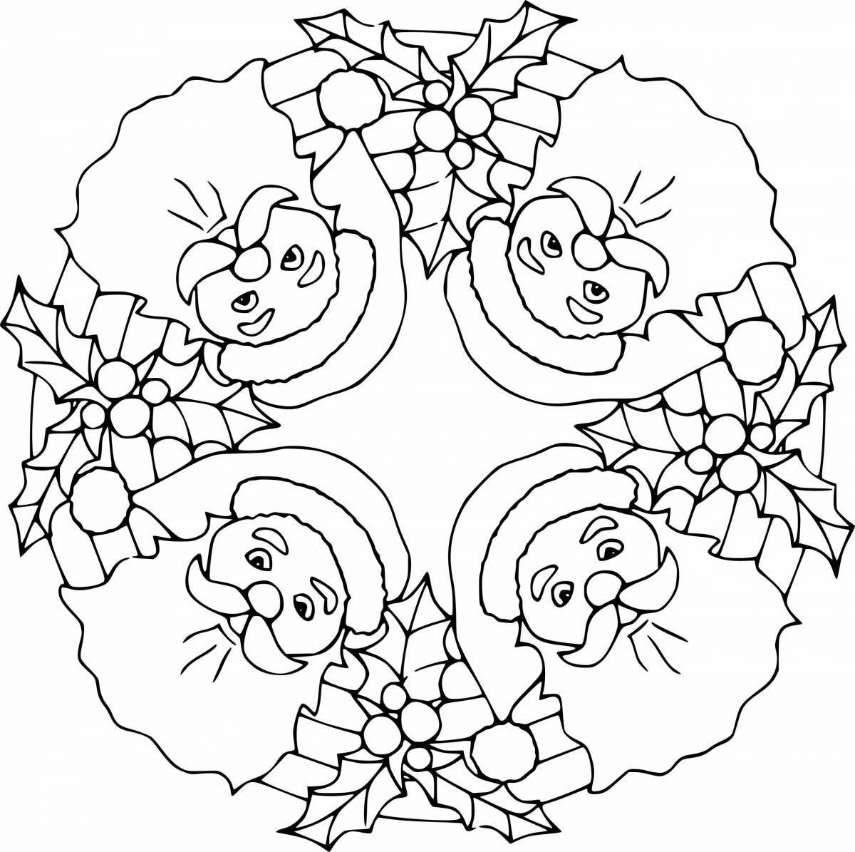 Colorful Christmas mandala coloring book