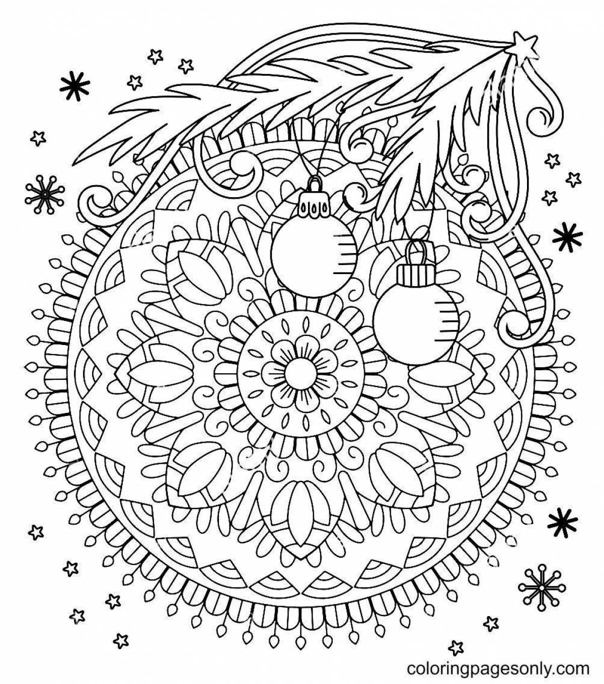 Merry Christmas mandala coloring book