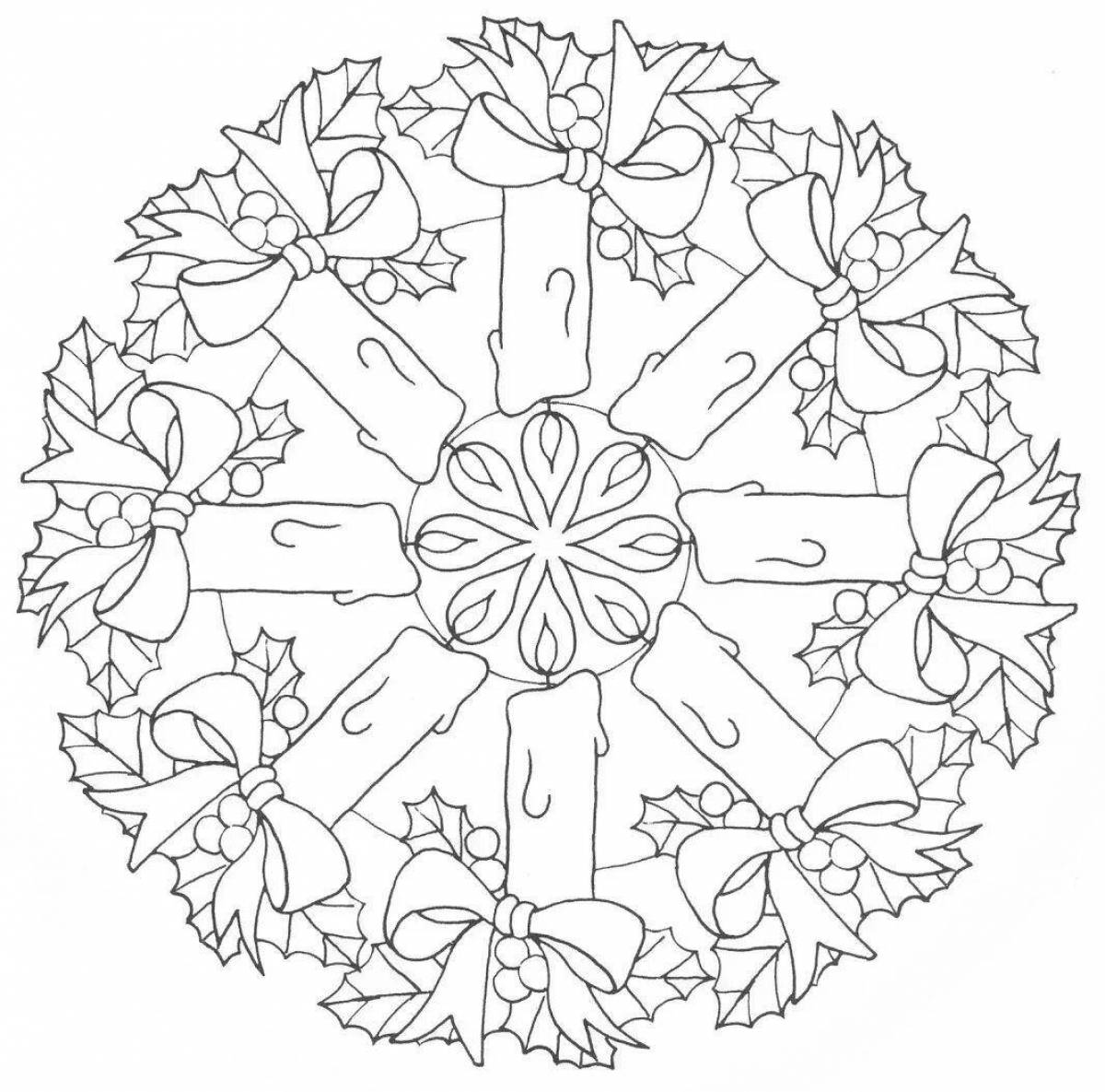 Gorgeous Christmas mandala coloring book