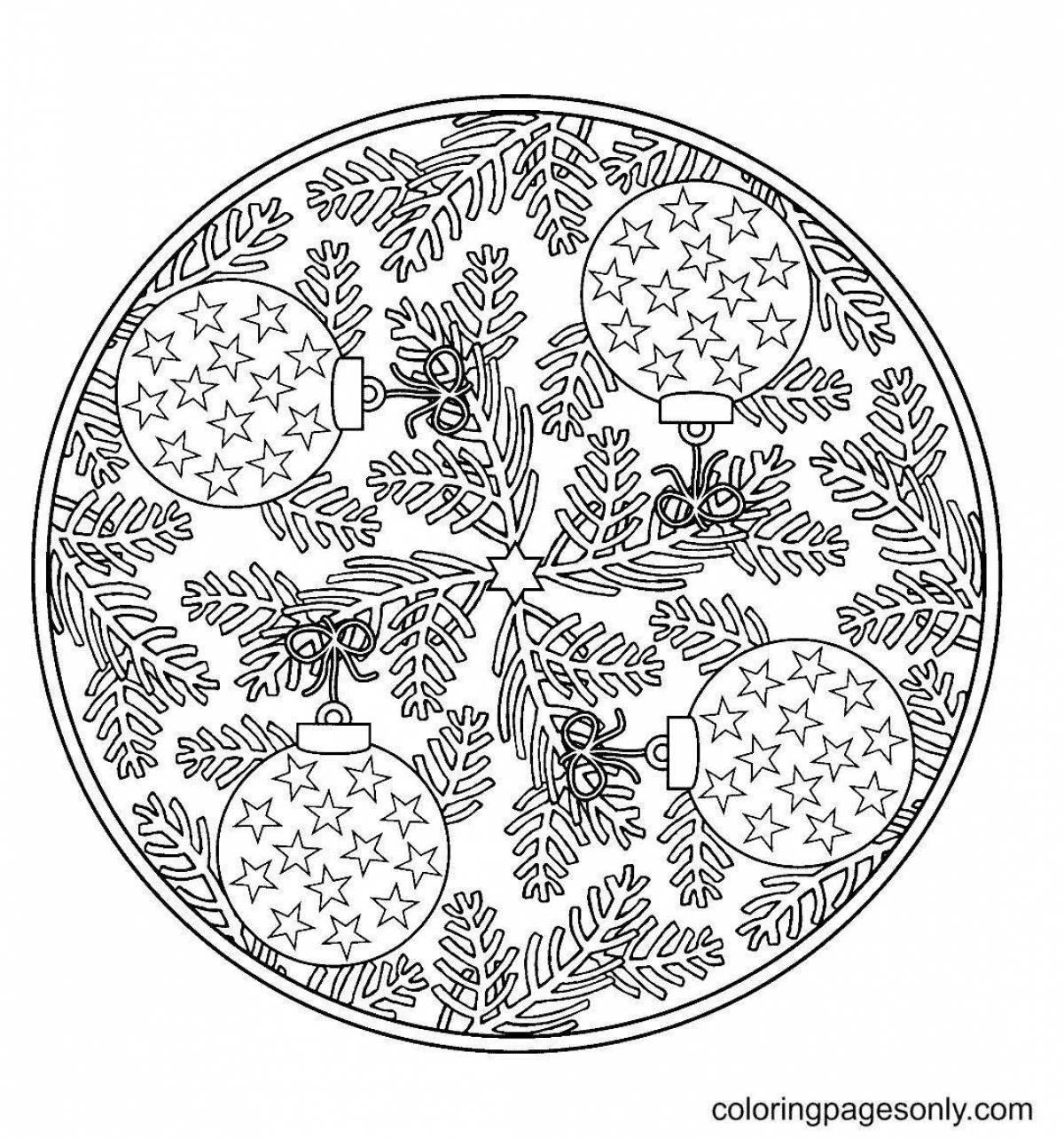 Amazing Christmas mandala coloring book