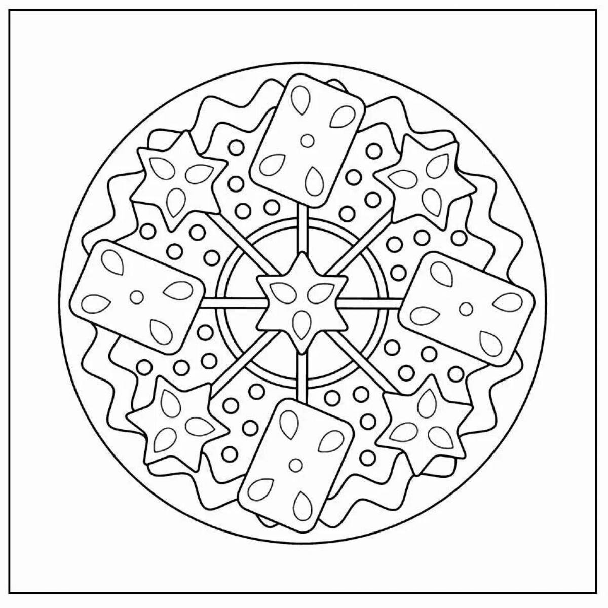Glitter Christmas mandala coloring book