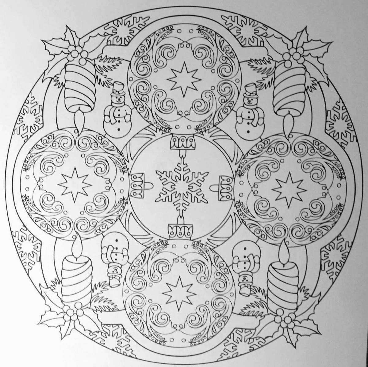 Gorgeous Christmas mandala coloring book