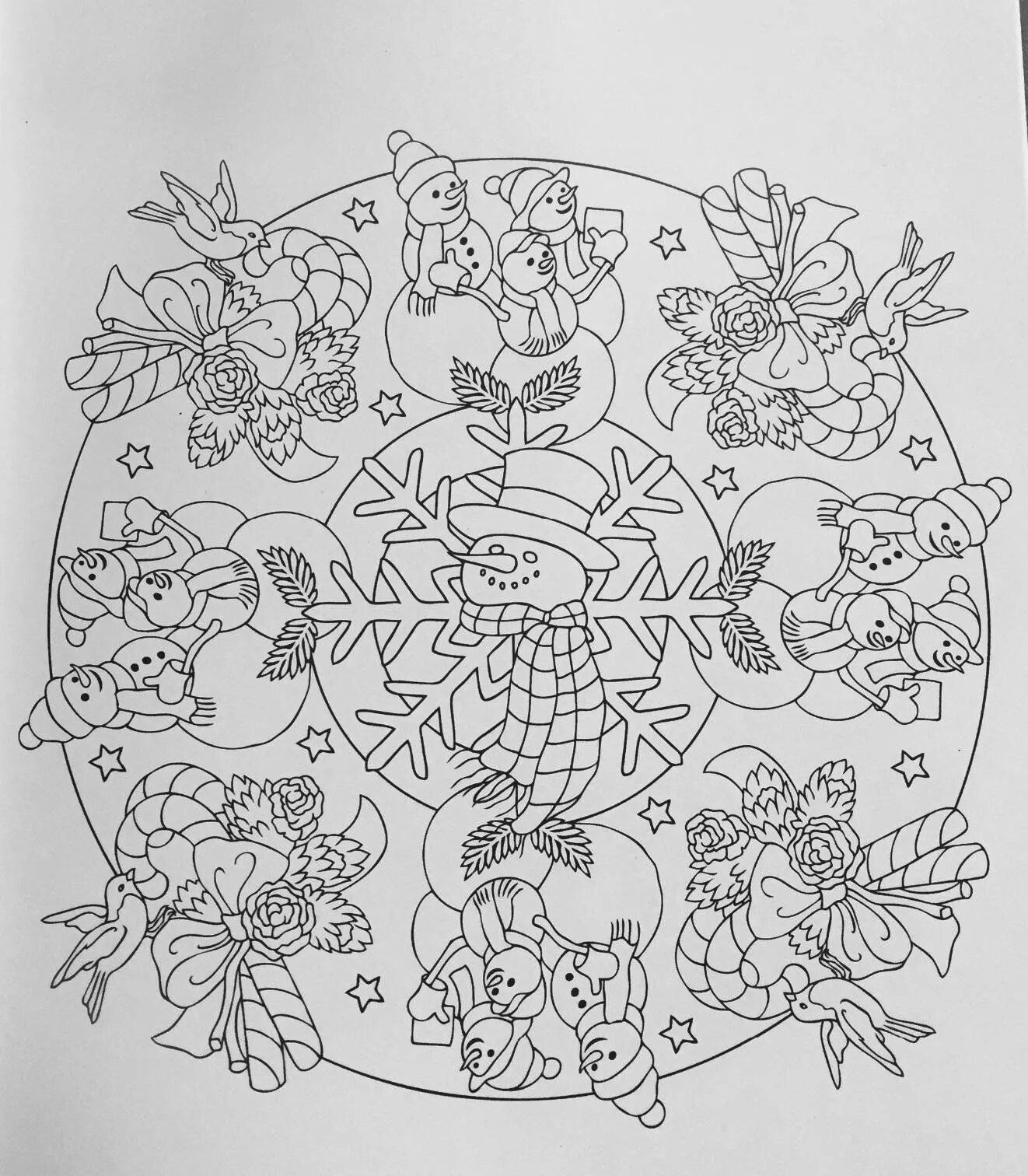 Coloring mystical New Year's mandala