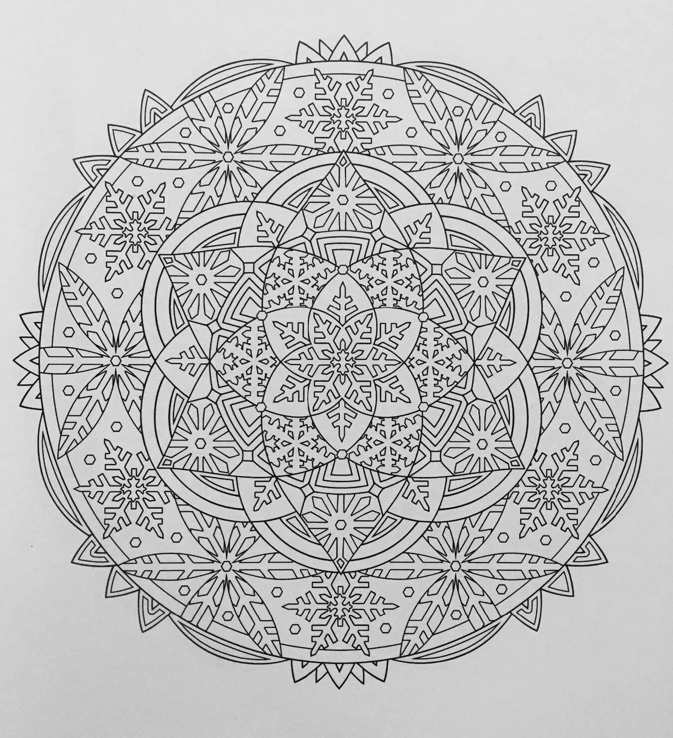 Coloring serene Christmas mandala