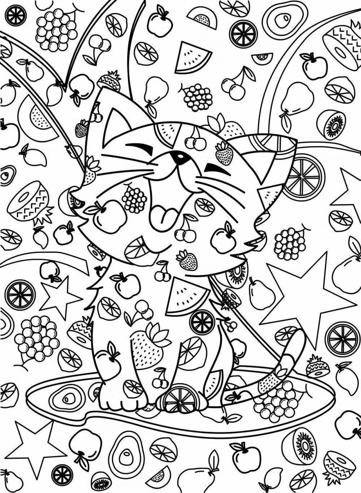 Felicity cat colorful coloring page