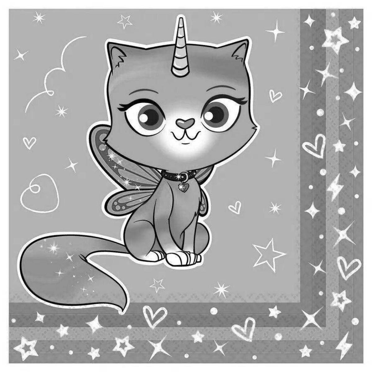 Coloring page bright cat felicity