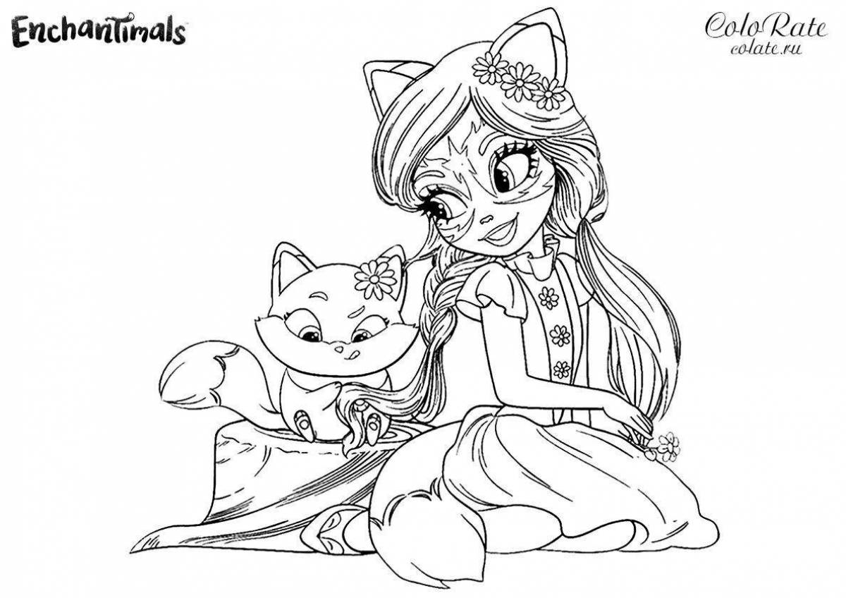Coloring page adorable cat felicity