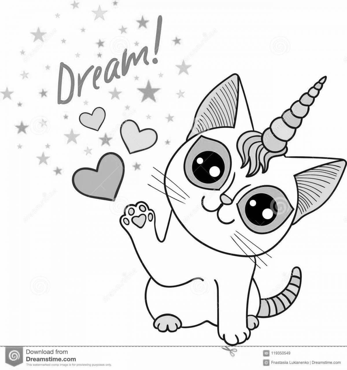 Felicity funny cat coloring page