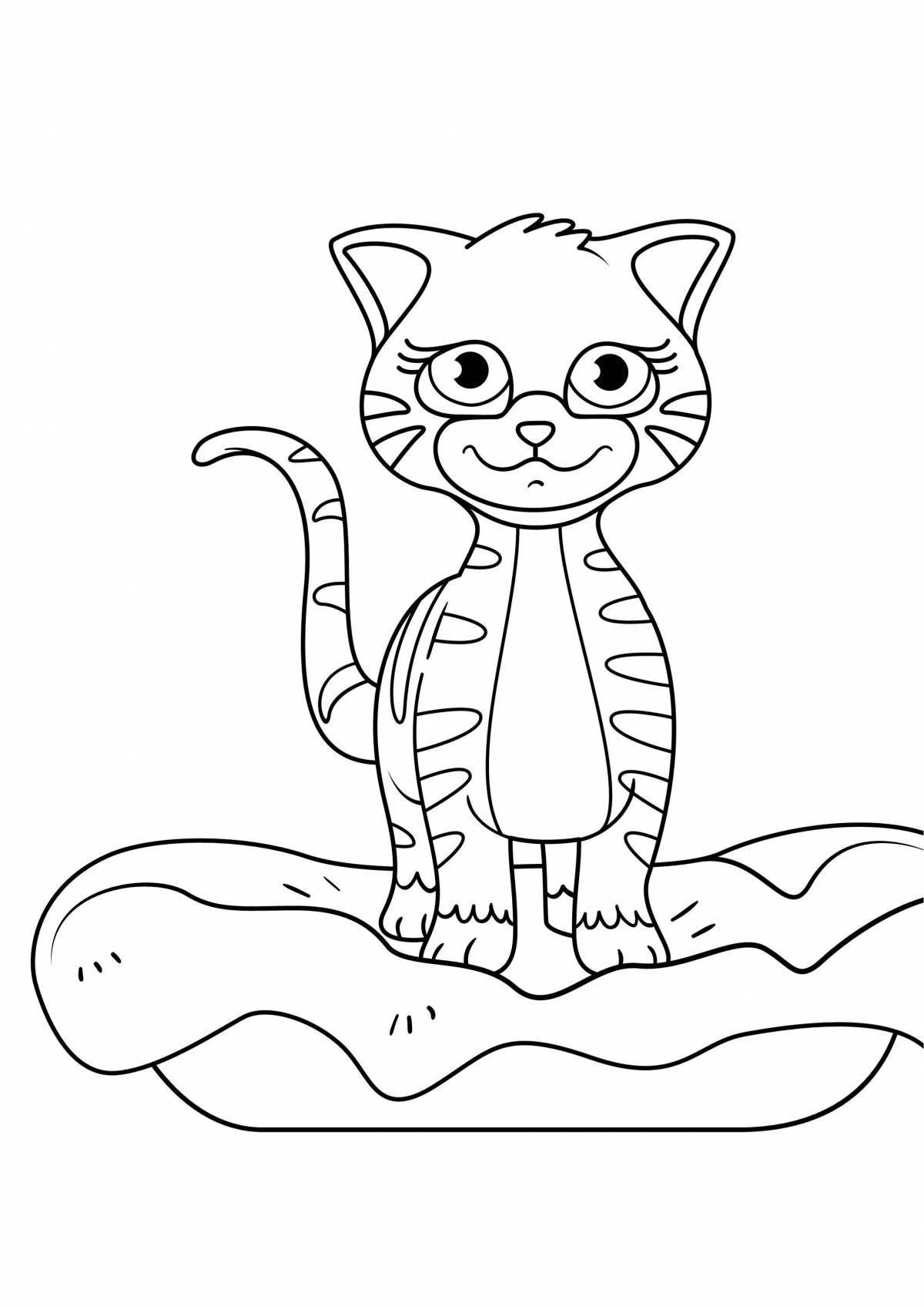 Раскраска праздничная кошка фелисити