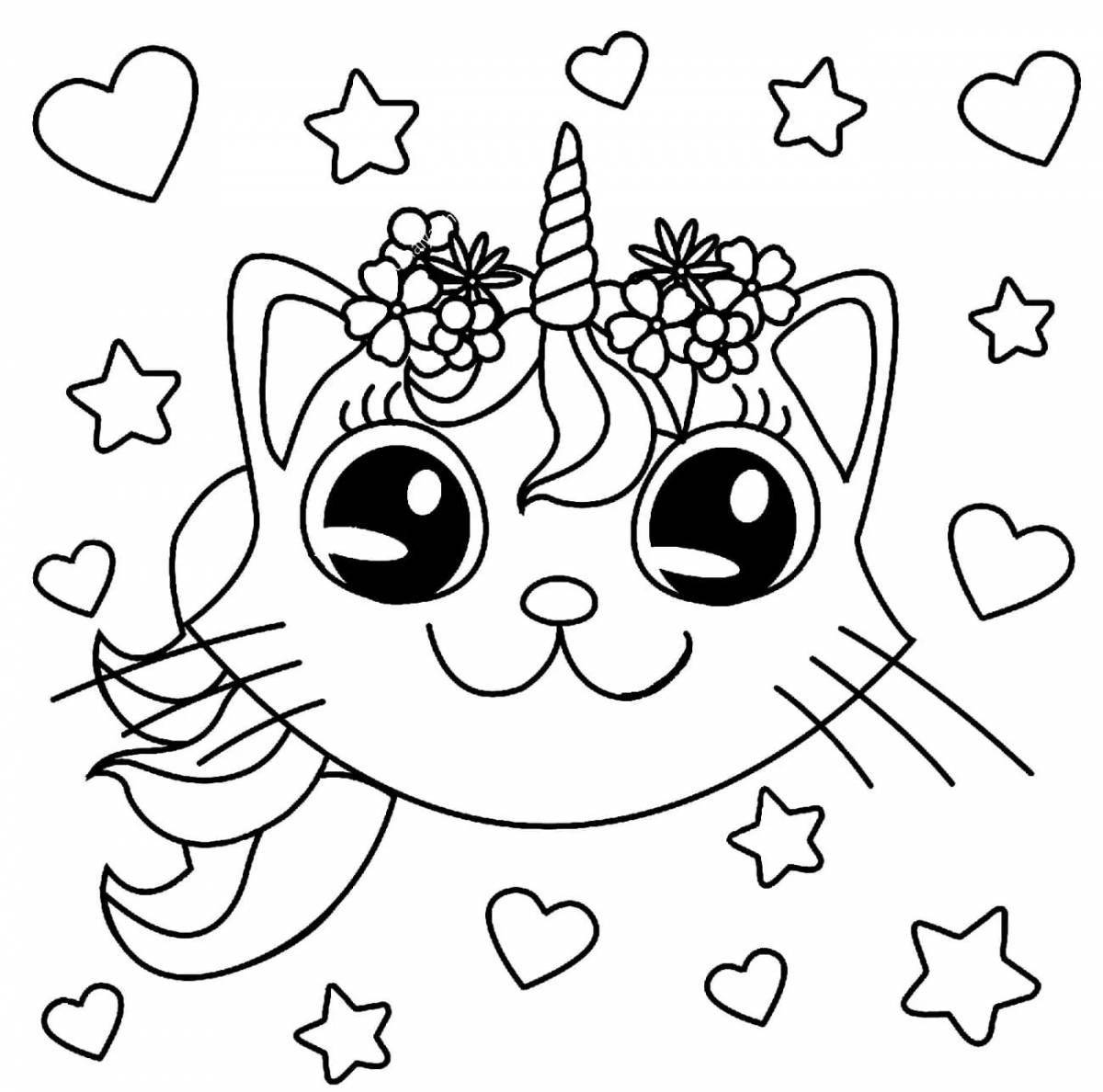 Felicity shining cat coloring page