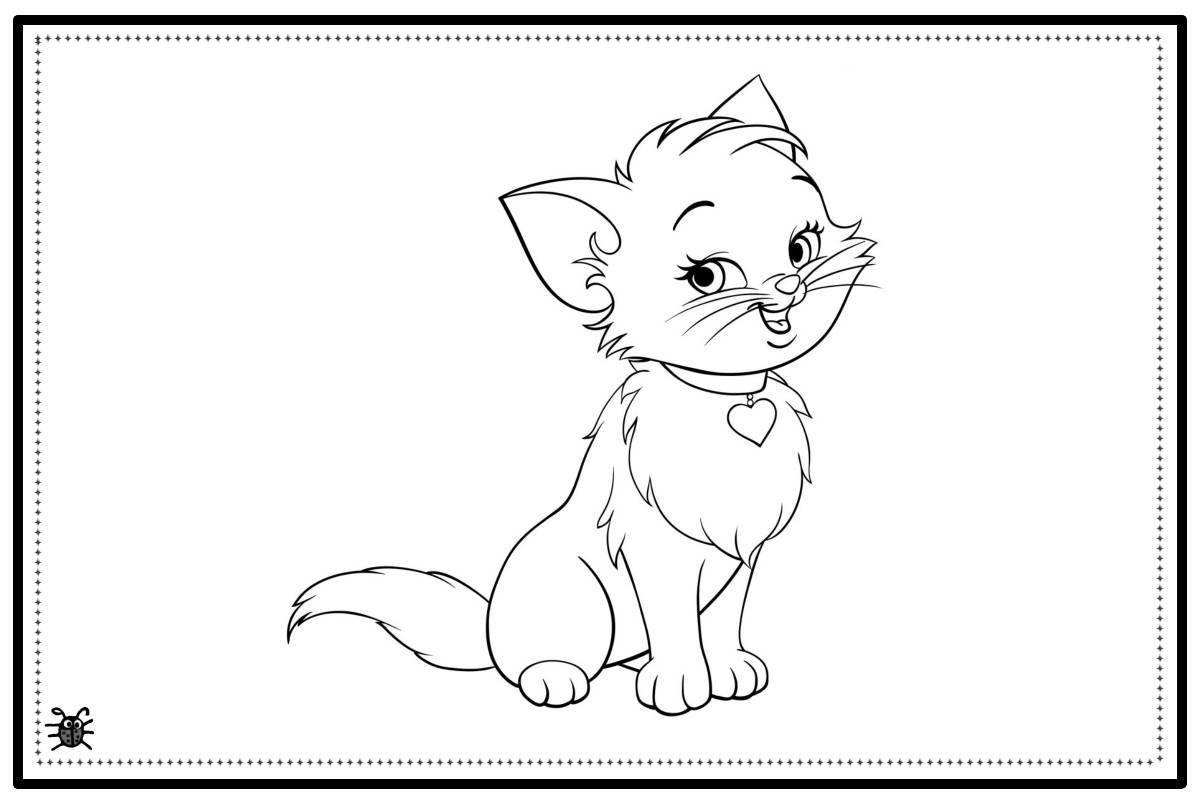 Felicity sparkling cat coloring page