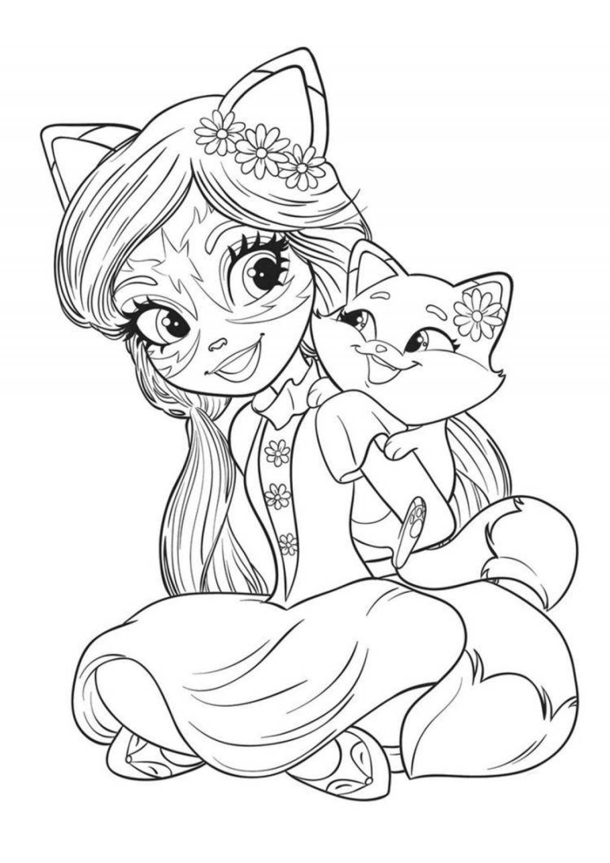 Coloring page gentle felicity cat