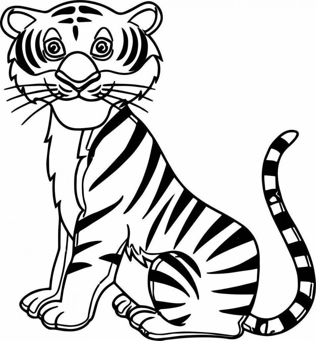 Живой тигр раскраски для детей