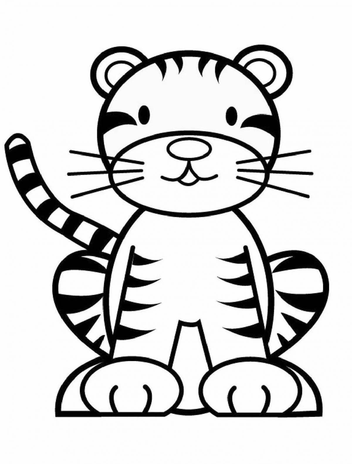Выдающаяся страница раскраски тигра для детей
