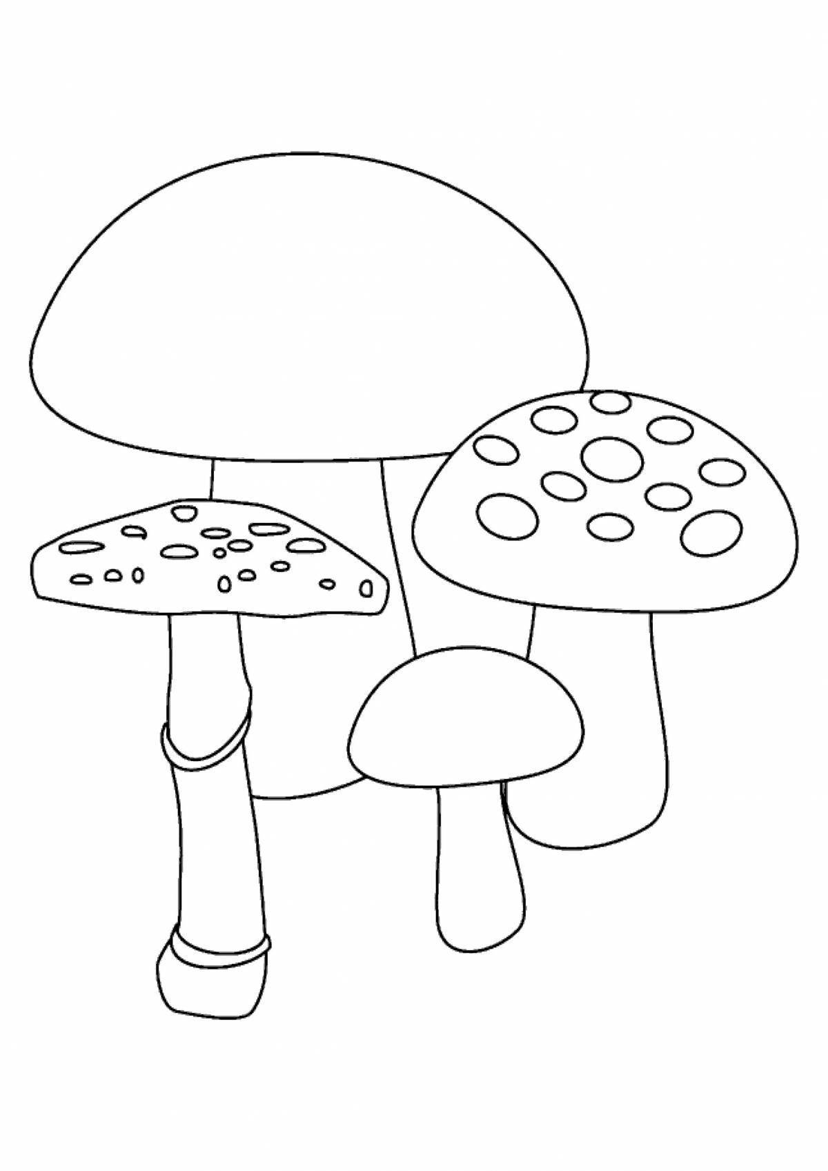 Coloring book joyful mushroom