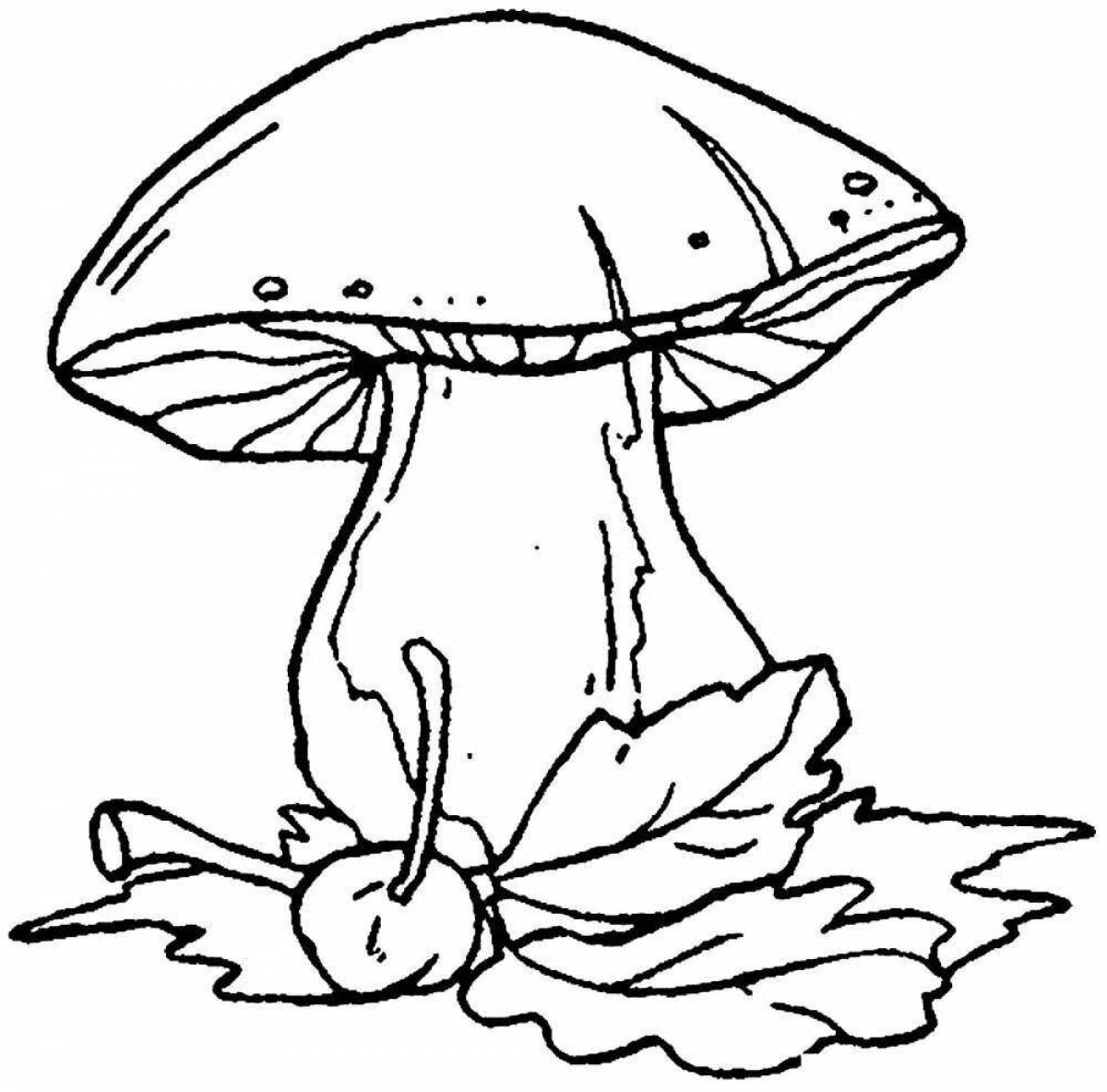 Glowing mushroom coloring page