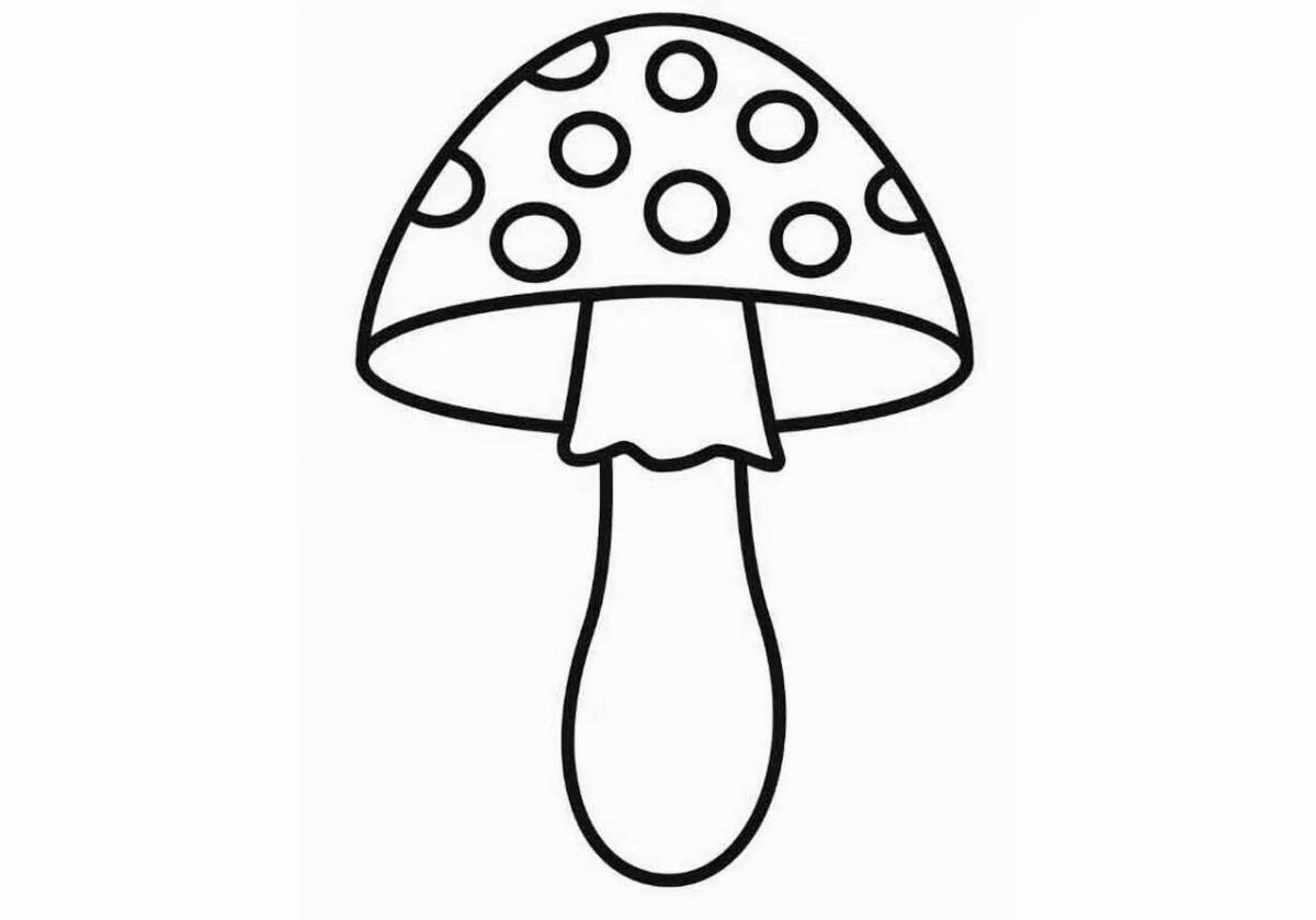 Раскраска мечтательный гриб