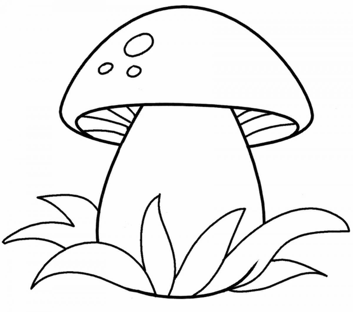 Coloring glossy mushroom
