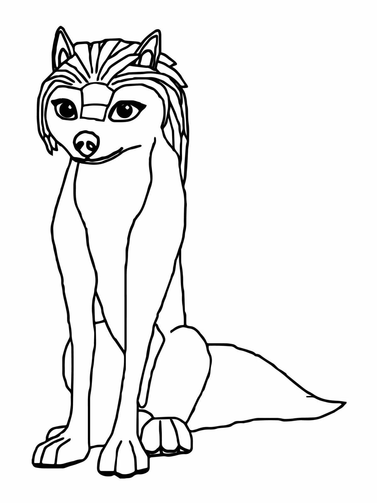 Coloring majestic wolf