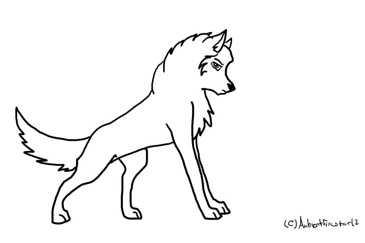 Royal wolf coloring page