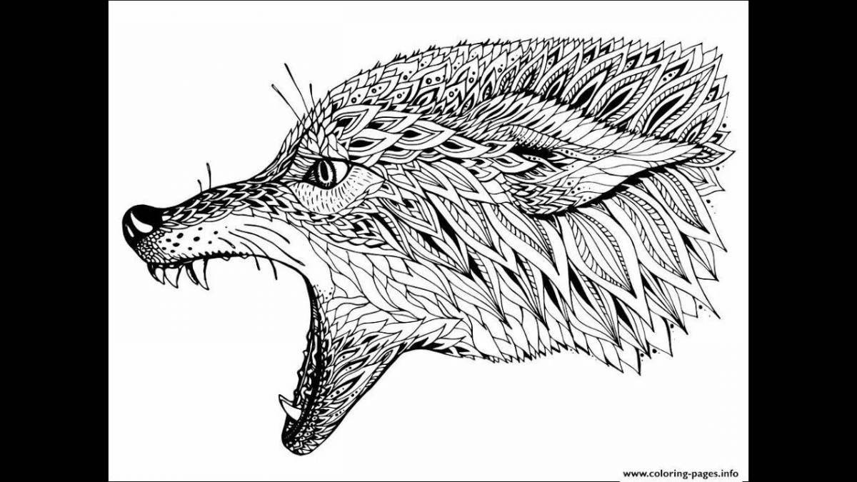 Courageous wolf coloring page