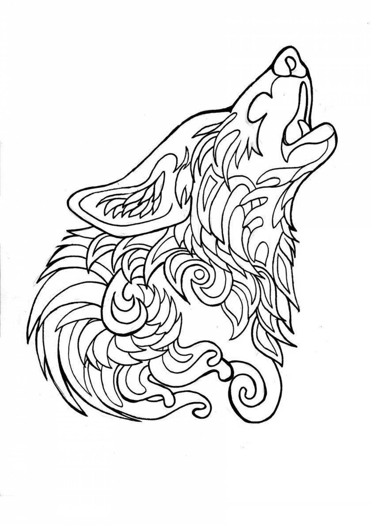 Fearless wolf coloring page