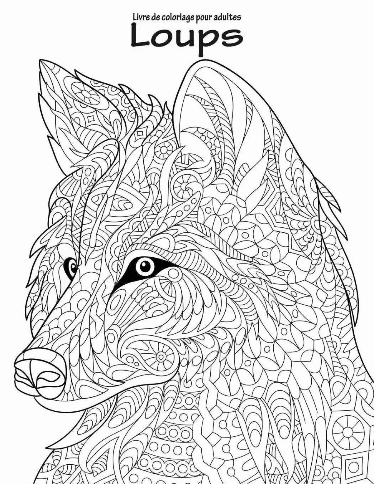 Coloring book valiant wolf