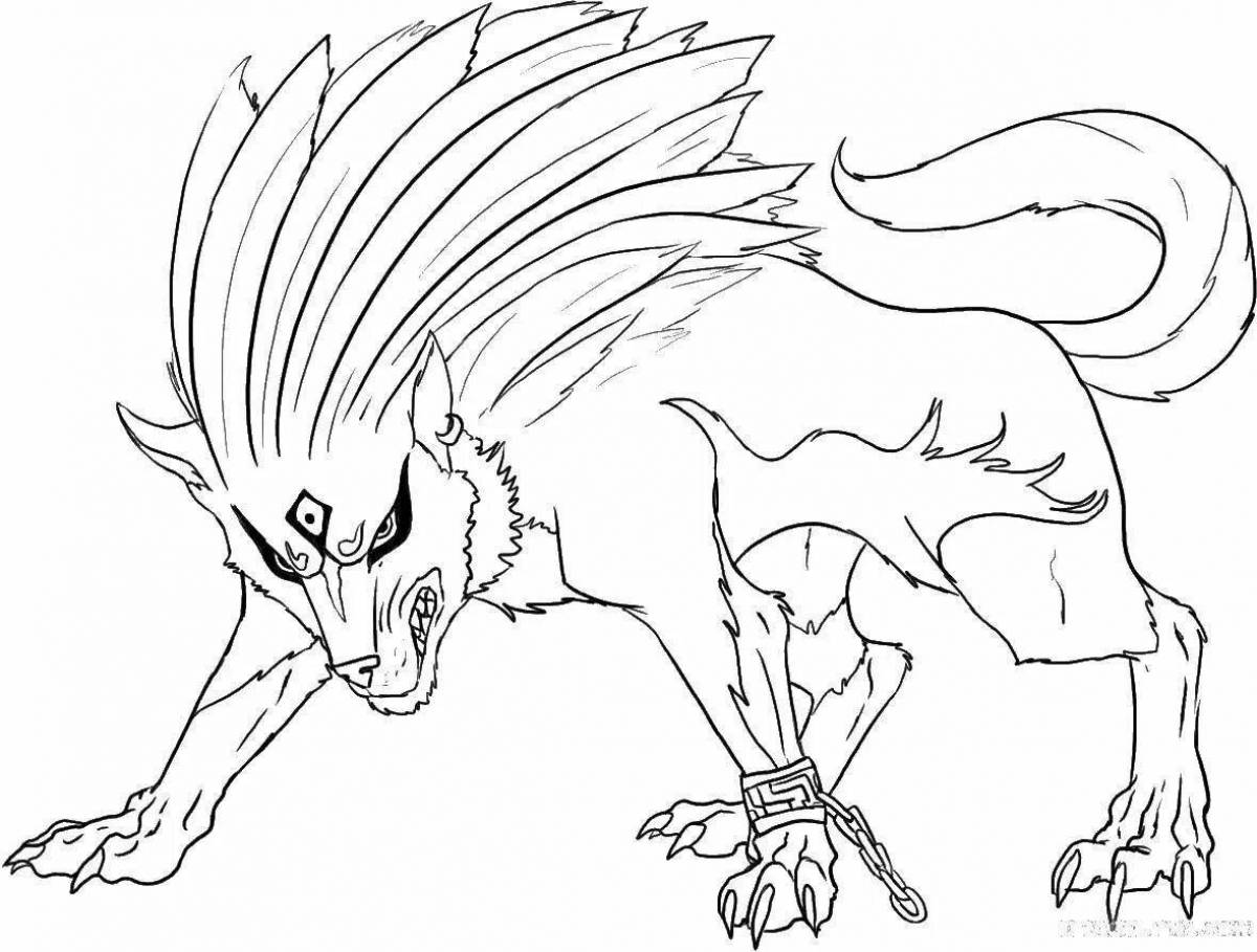 Adventurous wolf coloring page