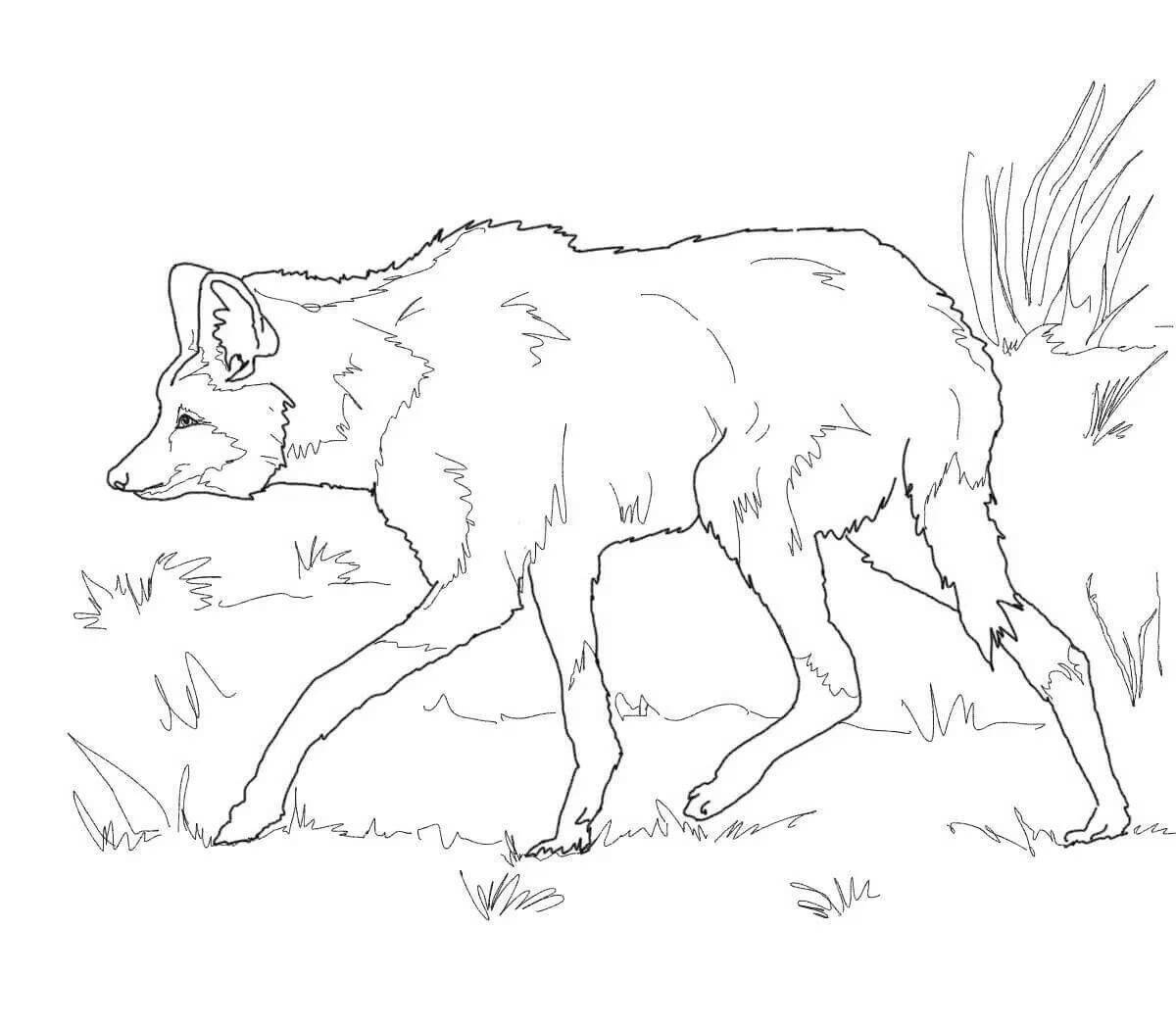 Раскраска грандиозный волк