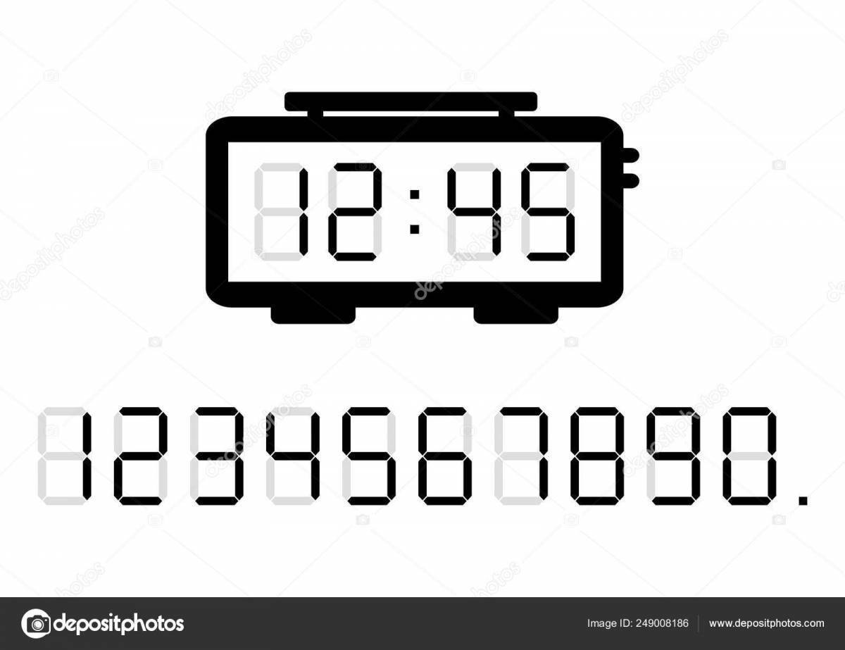 Photo Attractive digital clock coloring