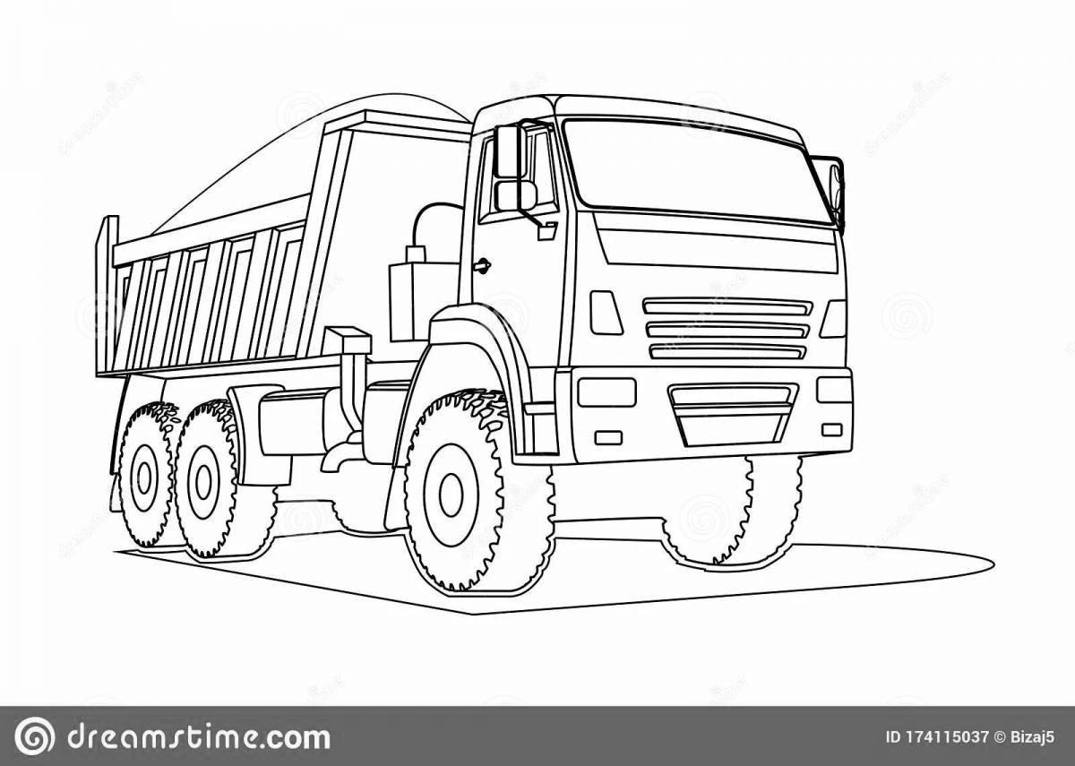 KAMAZ dump truck coloring page