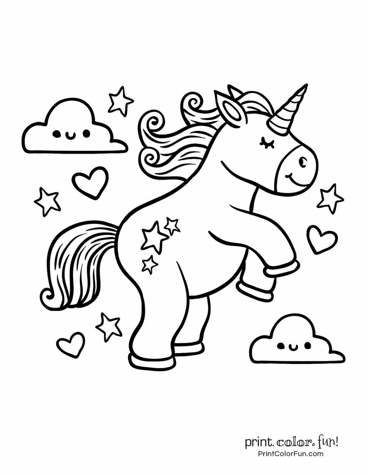 Radiant coloring page unicorn phone