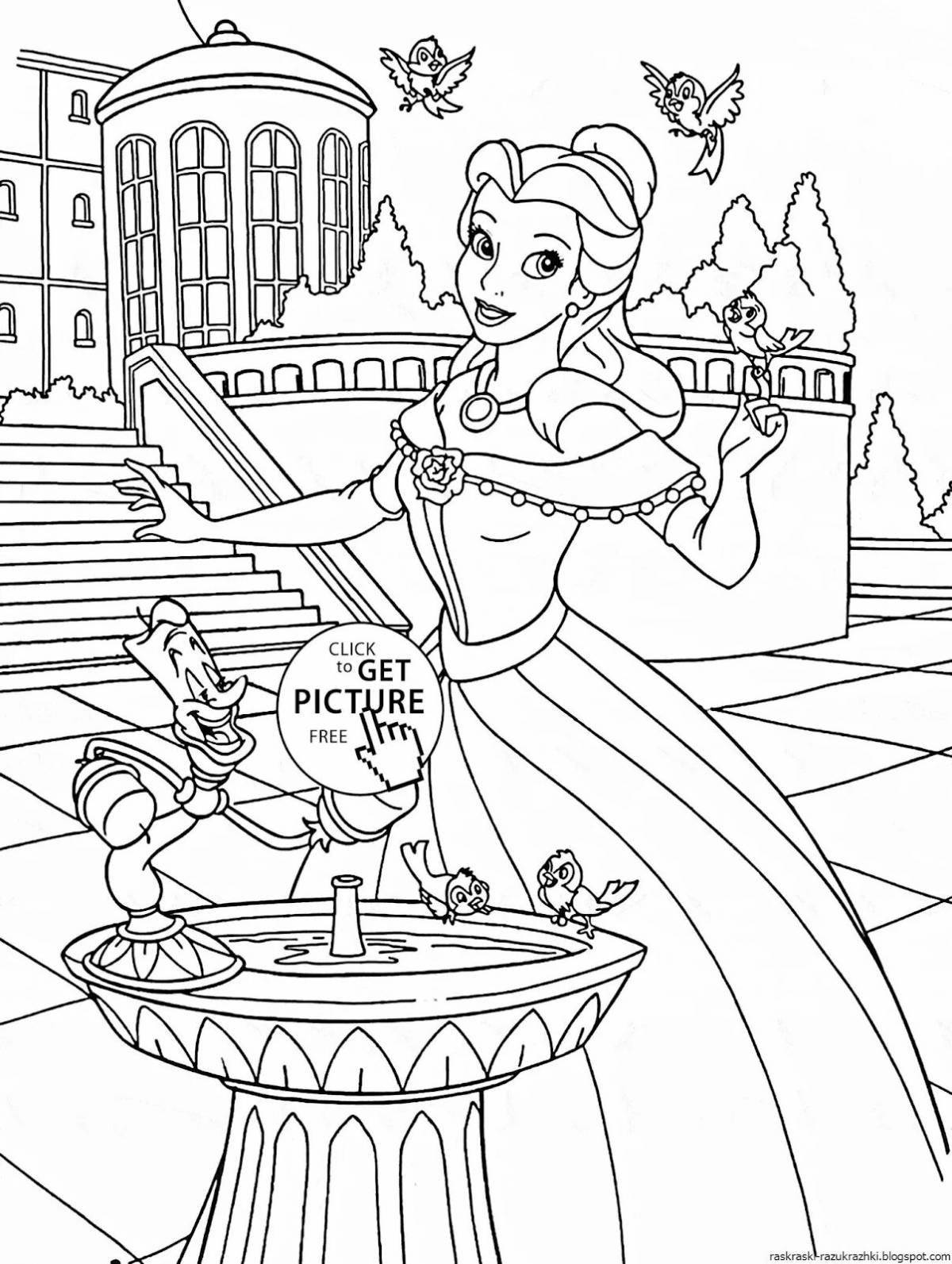 Elegant princess print coloring book