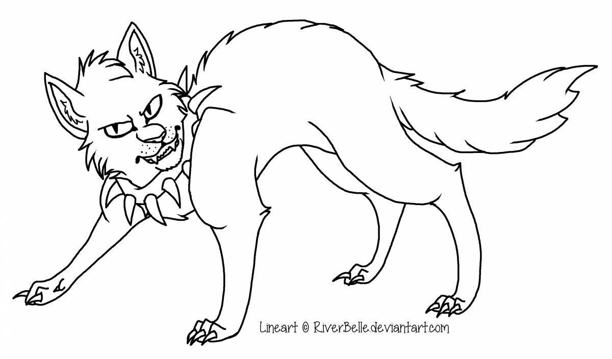 Sinister tabby cat coloring page