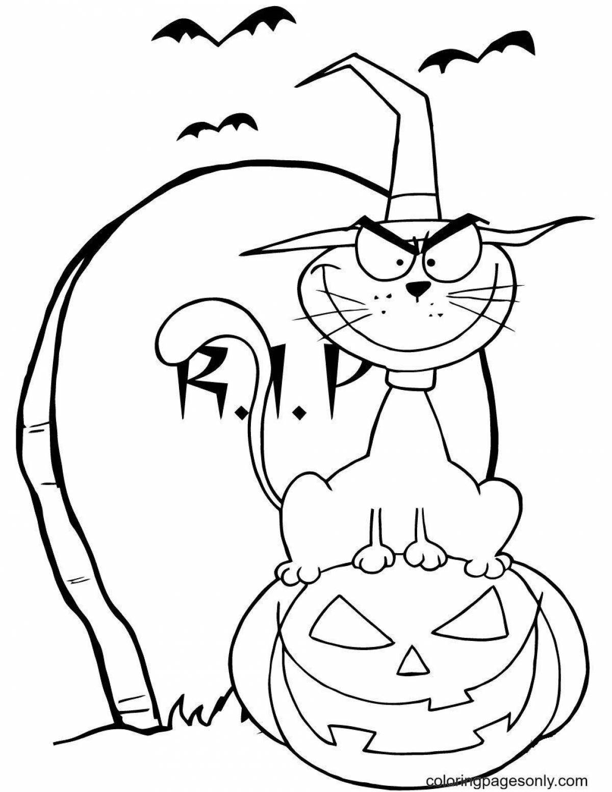 Coloring page terrible domestic cat
