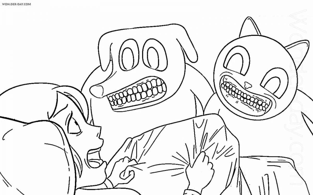 Scary cat coloring pages