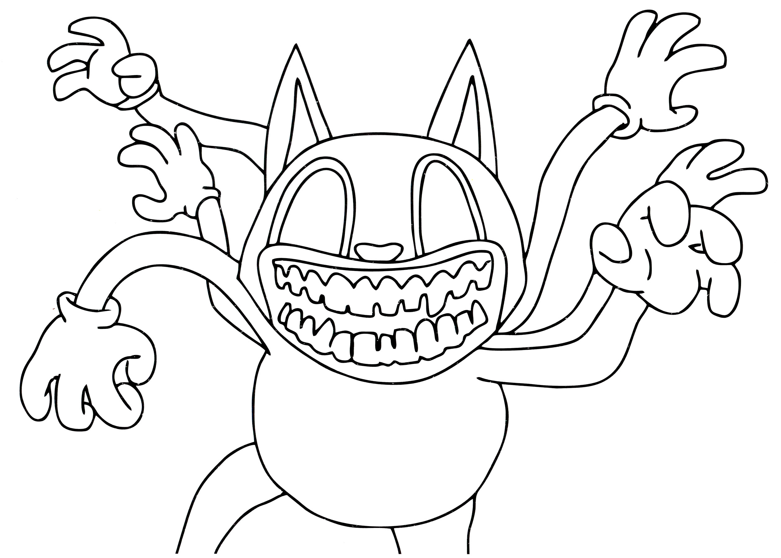 Haunted cat coloring page
