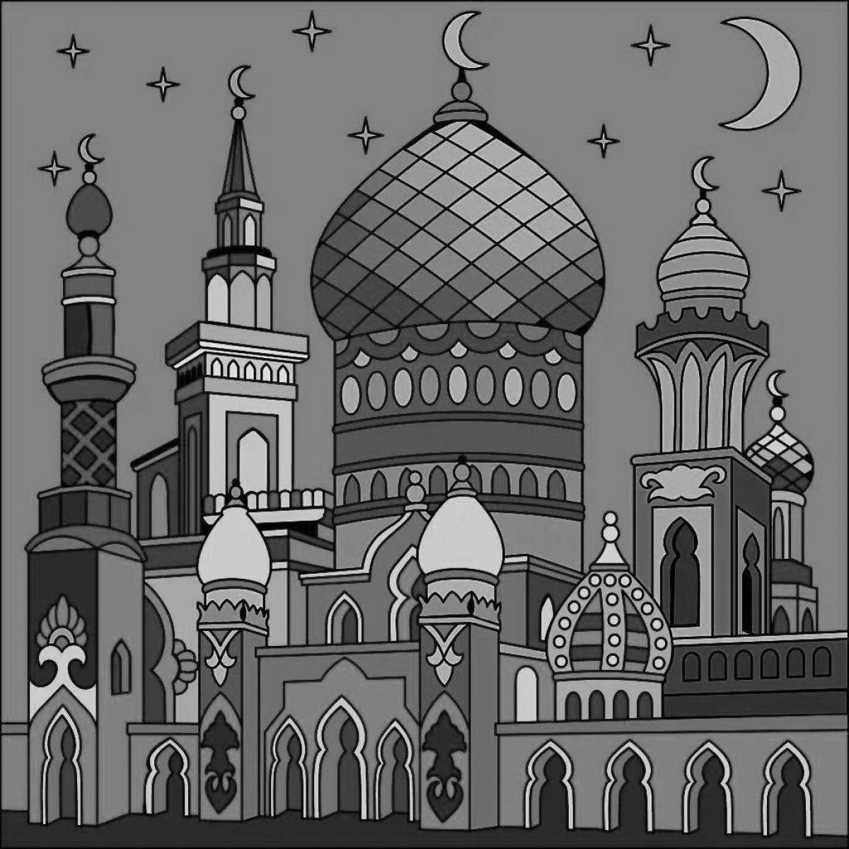 Раскраска «сияющая арабская ночь»