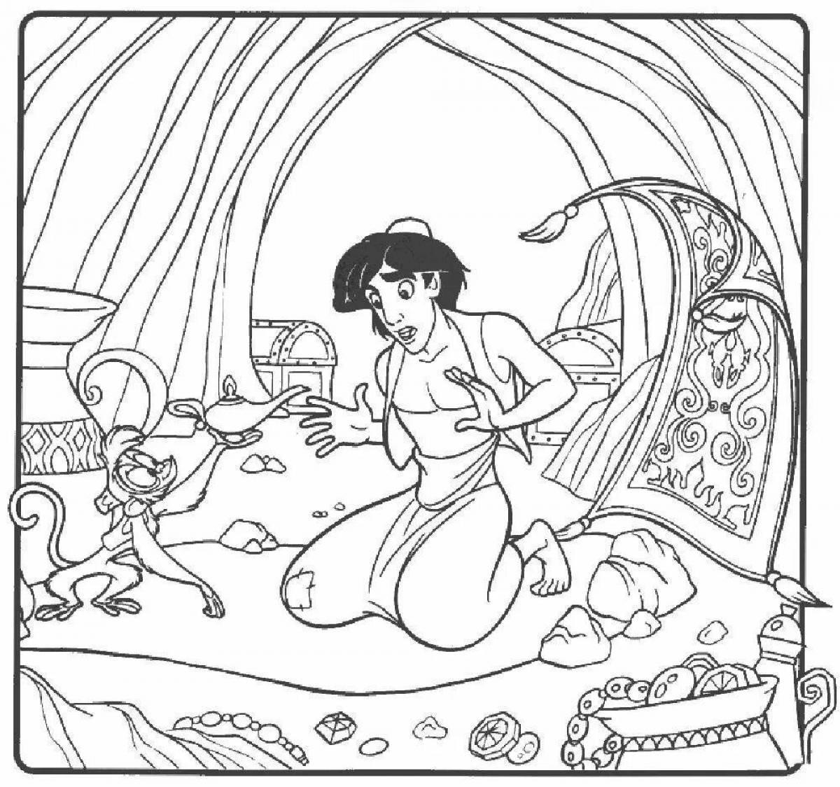Gorgeous arab night coloring page